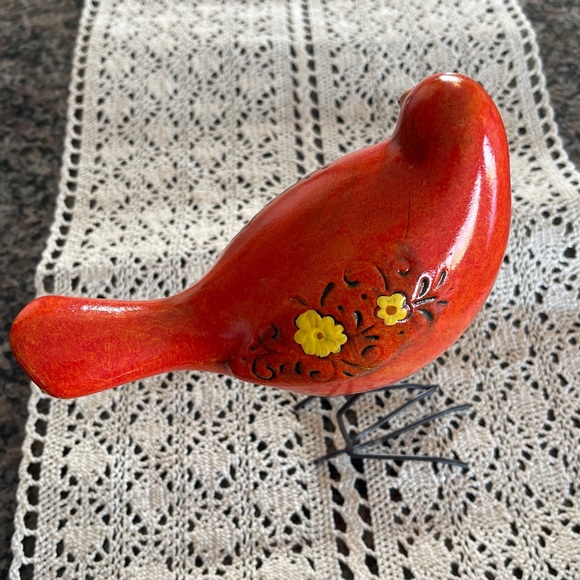 Red/orange Ceramic Bird Figurine 🌺 - Picture 2 of 4
